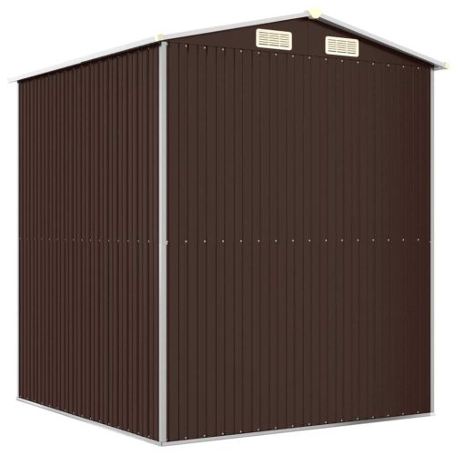 Garden Shed Dark Brown 192x191x223 cm Galvanised Steel