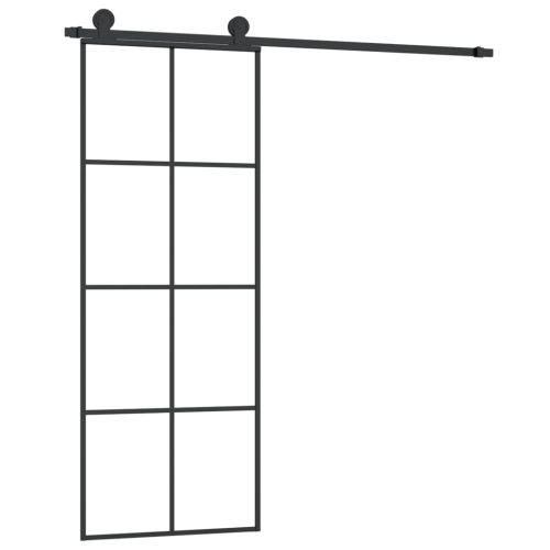 Sliding Door with Hardware Set 76×205 cm ESG Glass&Aluminium