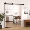 Sliding Door with Hardware Set 76×205 cm ESG Glass&Aluminium