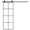 Sliding Door with Hardware Set 76×205 cm ESG Glass&Aluminium