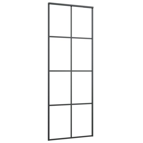Sliding Door with Hardware Set 76×205 cm ESG Glass&Aluminium