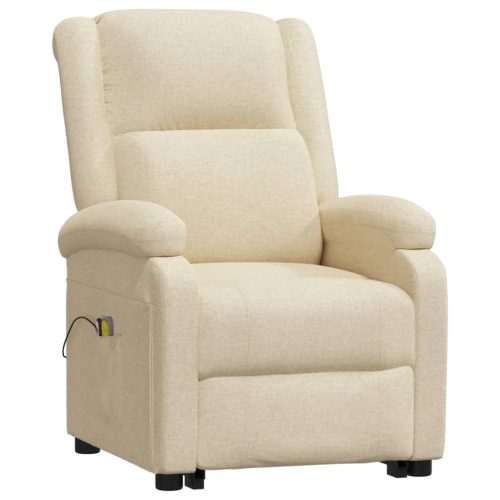 Stand up Massage Recliner Chair Cream Fabric