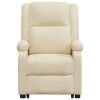 Stand up Massage Recliner Chair Cream Fabric