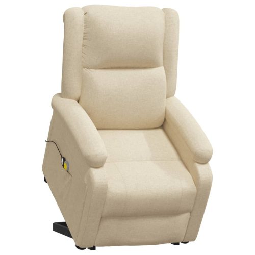 Stand up Massage Recliner Chair Cream Fabric