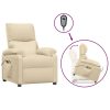 Stand Up Massage Recliner Chair Cream Fabric