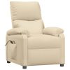 Stand Up Massage Recliner Chair Cream Fabric
