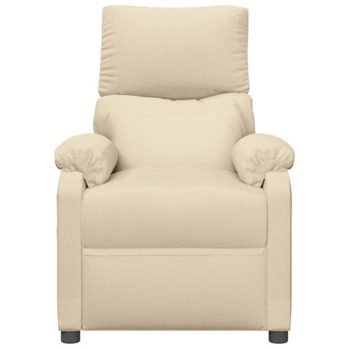 Stand Up Massage Recliner Chair Cream Fabric