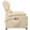 Stand Up Massage Recliner Chair Cream Fabric