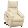 Stand Up Massage Recliner Chair Cream Fabric