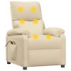 Stand Up Massage Recliner Chair Cream Fabric
