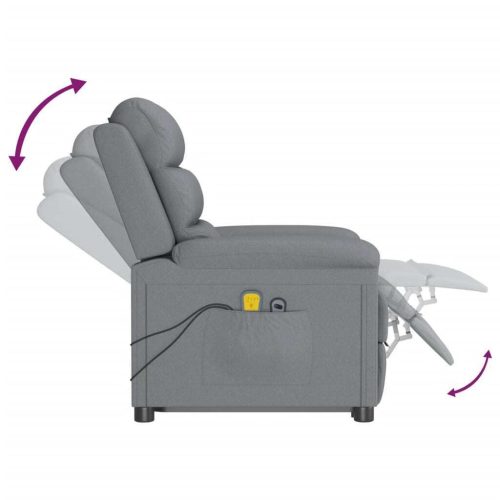 Stand up Massage Chair Light Grey Fabric