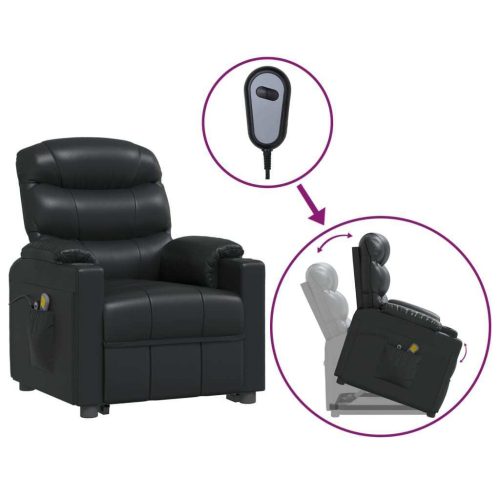 Stand up Massage Chair Black Faux Leather