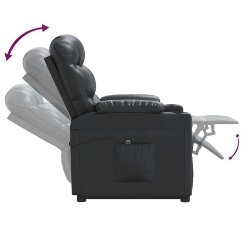 Stand up Massage Chair Black Faux Leather