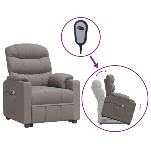 Electric Stand up Massage Chair Light Grey Fabric