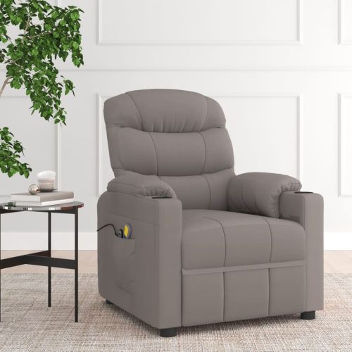 Electric Stand up Massage Chair Light Grey Fabric