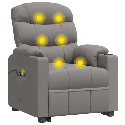 Electric Stand up Massage Chair Light Grey Fabric