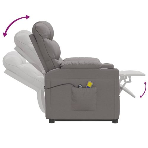 Electric Stand up Massage Chair Light Grey Fabric