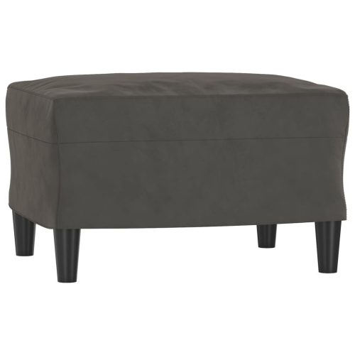 Scunthorpe Sofa Chair with Footstool Dark Grey 60 cm Velvet