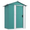 Garden Shed Green 126×97.5×177 cm Galvanised Steel