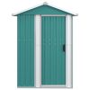 Garden Shed Green 126×97.5×177 cm Galvanised Steel