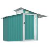 Garden Shed Green 270x130x208.5 cm Galvanised Steel