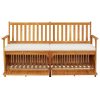 Storage Bench with Cushion 148 cm Solid Wood Acacia