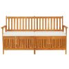 Storage Bench with Cushion 170 cm Solid Wood Acacia
