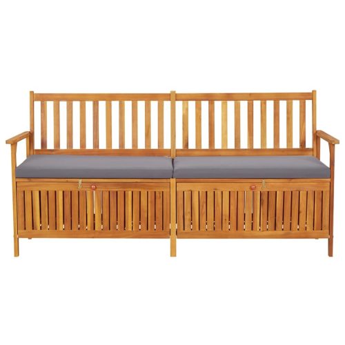 Storage Bench with Cushion 170 cm Solid Wood Acacia