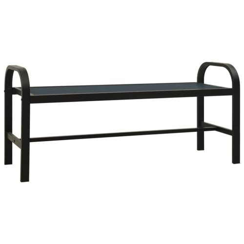 Garden Bench 124.5 cm Steel and WPC Black