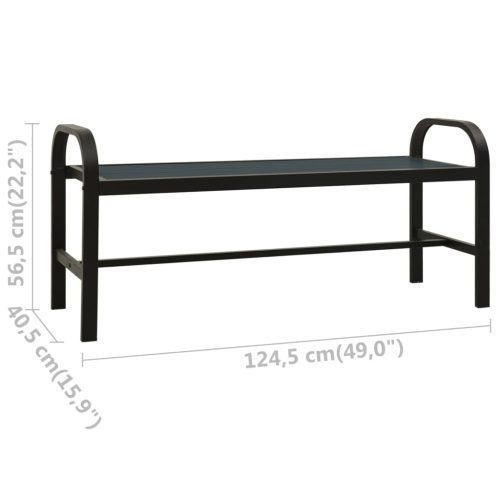 Garden Bench 124.5 cm Steel and WPC Black