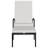 Sun Loungers 2 pcs with Footrest PE Rattan Brown