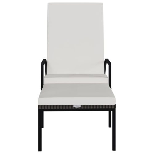 Sun Loungers 2 pcs with Footrest PE Rattan Brown