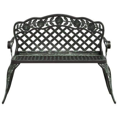 Garden Bench 108 cm Cast Aluminium Green