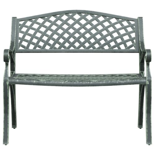 Garden Bench 102 cm Cast Aluminium Green