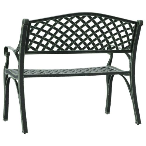 Garden Bench 102 cm Cast Aluminium Green