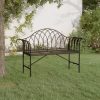 2-Seater Garden Bench 128 cm Black Steel