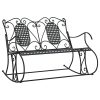 2-Seater Rocking Bench 113 cm Black Steel