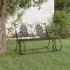 2-Seater Rocking Bench 113 cm Black Steel