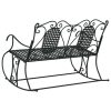 2-Seater Rocking Bench 113 cm Black Steel