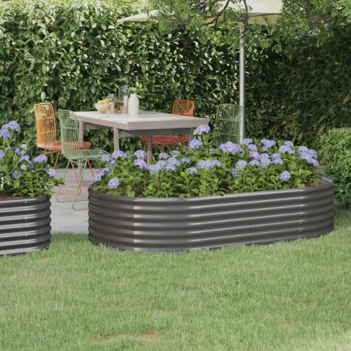 Garden Planter Powder-coated Steel Grey