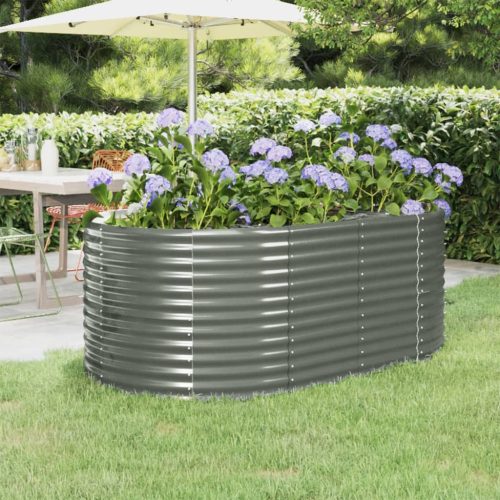 Garden Planter Powder-coated Steel Grey