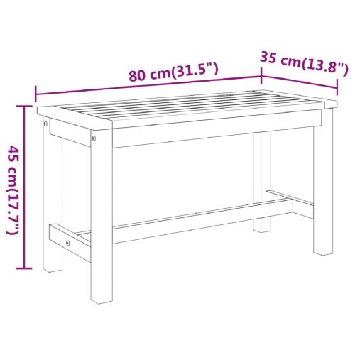 Garden Bench 80x35x45 cm Solid Wood Acacia