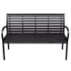 Garden Bench Black 116 cm Steel and WPC