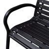 Garden Bench Black 116 cm Steel and WPC