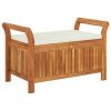 Garden Storage Bench with Cushion 91 cm Solid Wood Acacia