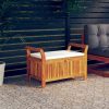 Garden Storage Bench with Cushion 91 cm Solid Wood Acacia