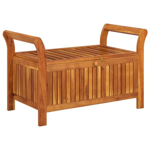 Garden Storage Bench with Cushion 91 cm Solid Wood Acacia