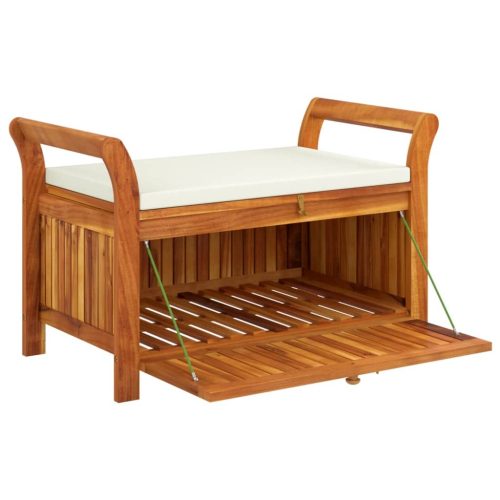 Garden Storage Bench with Cushion 91 cm Solid Wood Acacia