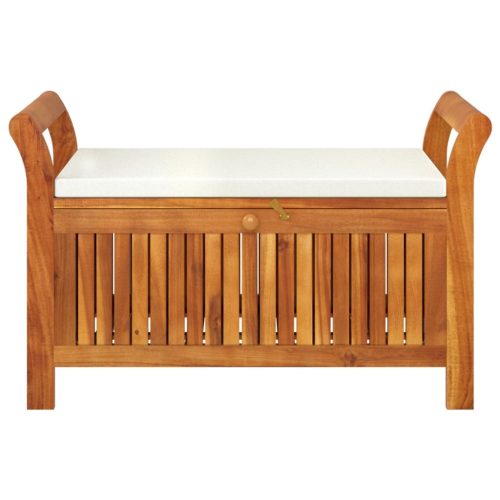 Garden Storage Bench with Cushion 91 cm Solid Wood Acacia