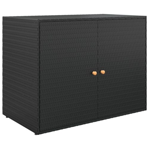 Garden Storage Cabinet 100×55.5×80 cm Poly Rattan